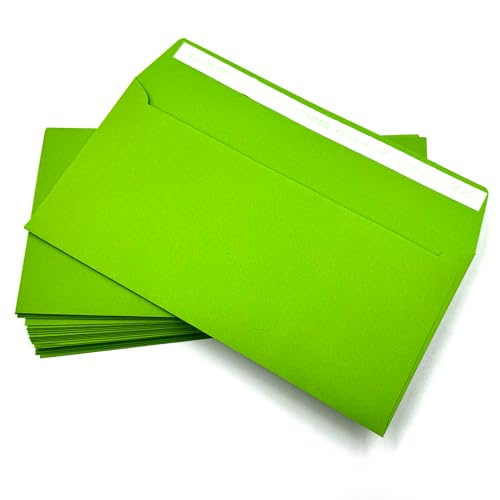 100 Briefumschläge DIN lang ohne Fenster, selbstklebend - Brief Umschläge 22 x 11 cm - Sichtschutz, Made in Germany (Hellgrün, DIN lang) von umschlag-discount