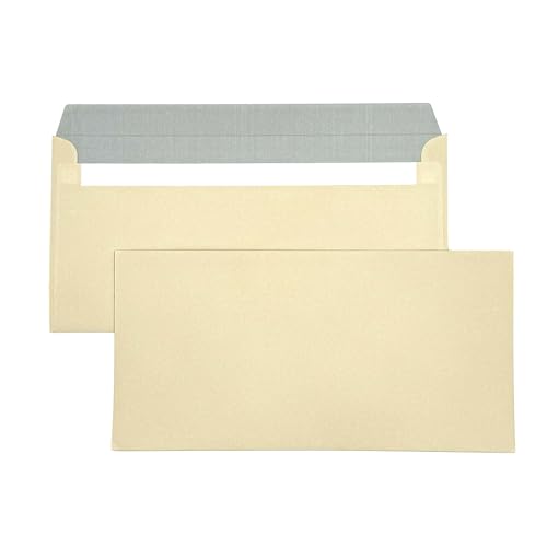 umschlag-discount - Briefumschläge DIN lang ohne Fenster selbstklebend (100 Stück) Dunkel Chamois - Umschläge 22 x 11 cm - Briefkuvert mit grauem Innendruck für Sichtschutz, 80g/m² von umschlag-discount