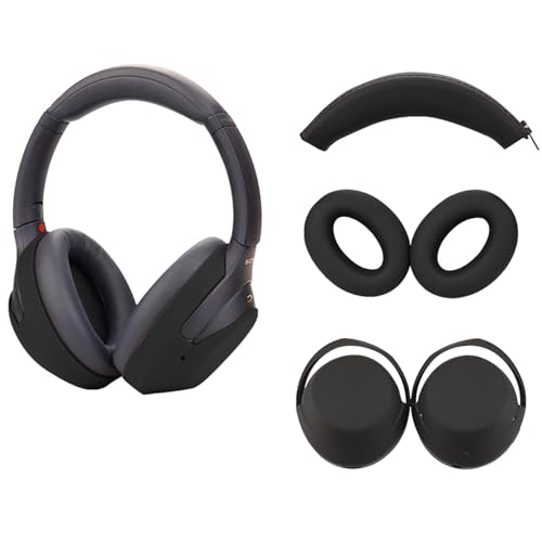 UMVOWUXA 3er-Set Schutzhüllen kompatibel mit Sony WH-1000XM4 Kopfhörern, weiche Silikon-Ohrpolster und Kopfbügel-Abdeckung, Zubehör (schwarz) von umvowuxa