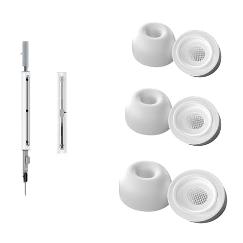 umvowuxa 3 Paar Ersatz-Ohrstöpsel, 2-in-1-Reinigungsstift für Airpods Pro und Airpods Pro 2. Generation Kopfhörer mit Loch zur Geräuschreduzierung, weiche Silikon-Ersatz-Ohrstöpsel (S/M/L) von umvowuxa