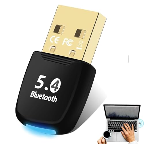 Bluetooth 5.4 USB Adapter, Bluetooth Dongle für PC, Plug and Play Empfänger für Gamecontroller, Headsets, Telefon, Tastatur, Maus von umyeoqoyo