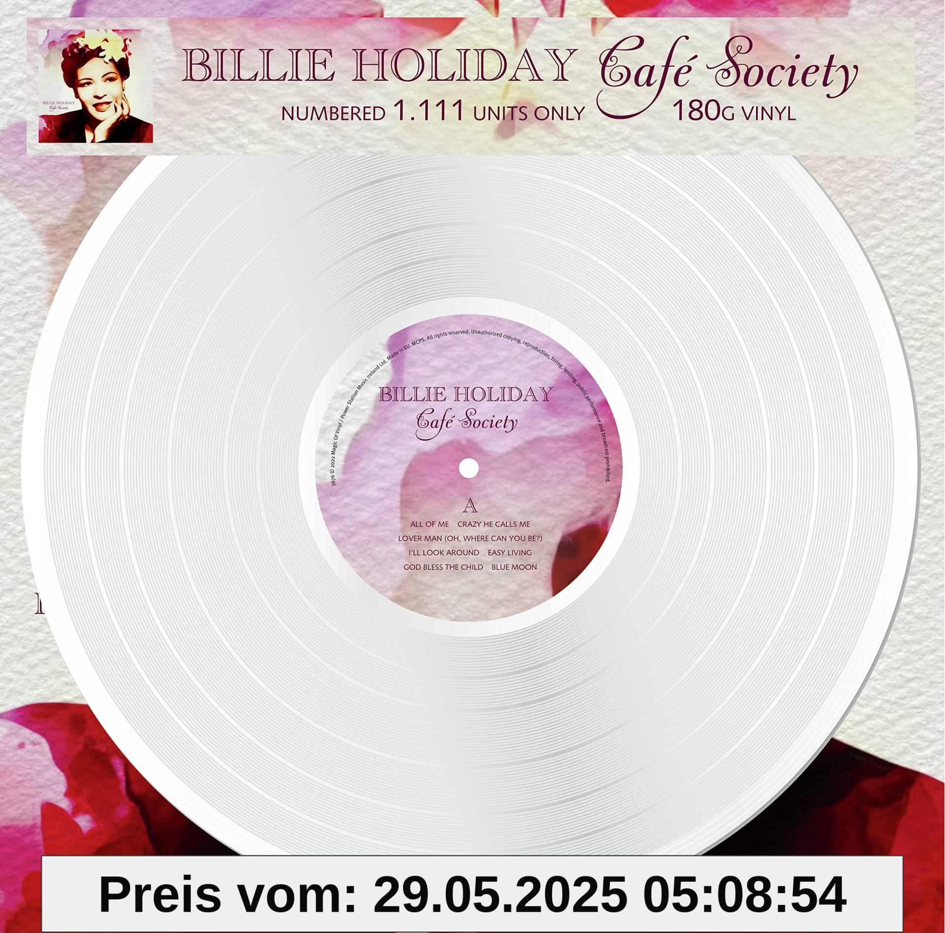 Billie Holiday - Café Society - Limitiert und 1111 Stück nummeriert - 180gr. weiß [ Limited Edition / colored Vinyl / 180g Vinyl] [Vinyl LP] von unbekannt