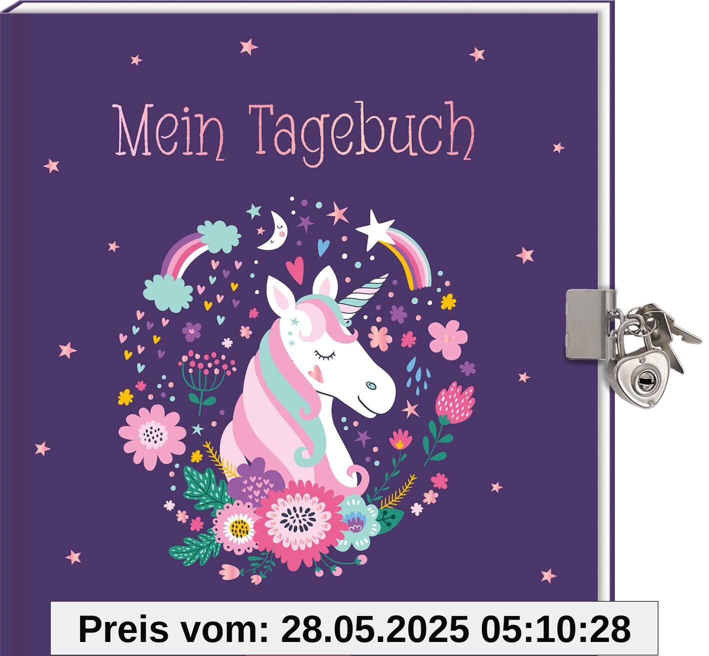 Mein Tagebuch – Einhorn (mit Schloss): Eintragbuch zum Sammeln persönlicher Erlebnisse und Gedanken | liniert und zauberhaft gestaltet für Kinder ab 6 von unbekannt