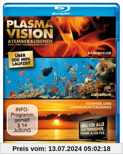 Plasma Vision - Atemberaubende Film- und Soundlandschaften - Sonnenuntergänge/Aquarium/Kaminfeuer [Blu-ray] von unbekannt