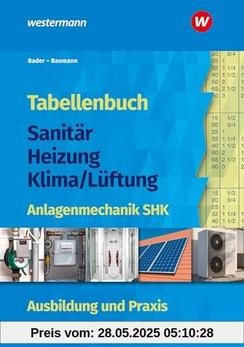 Tabellenbuch Sanitär-Heizung-Klima/Lüftung: Anlagenmechanik SHK Ausbildung und Praxis Tabellenbuch (Tabellenbuch Sanitär-Heizung- Lüftung) von unbekannt