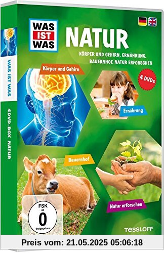 Was ist Was: Natur - Körper und Gehirn, Ernährung, Bauernhof, Natur erforschen [4 DVDs] von unbekannt