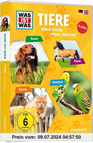 Was ist Was: Tiere - Hunde, Katzen, Pferde, Heimtiere [4 DVDs] von unbekannt