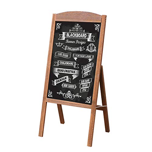 UNHO Werbetafel Standtafel, Magnetischer Kundenstopper aus Holz Maltafel klappbar - Braun von unho