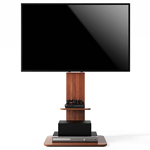 unho TV Ständer Holz, TV Standfuss Höhenverstellbar Fernseher Halterung mit Ablage Universal für 32”-65”, VESA 600x400mm, bis Max 40kg von unho