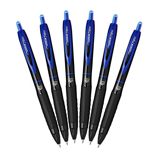 Uni-Ball 307 Retractable Gel Ink Pens, Medium Point , Pack of 6 (Blue) von uni-ball