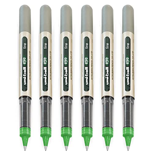 Uni-Ball EYE - UB-157 Rollerball Pens - 0.7mm Nib - Light Green - Pack of 6 von Uni-Ball