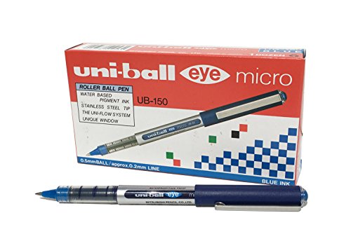 Uni-Ball Eye Micro UB-150 Tintenroller, Blau, 12 Stück von uni-ball