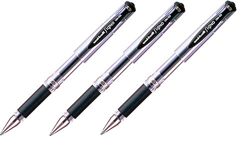 Uni-Ball Gel Impact UM-153 Black [Pack of 3] Broad 1.0mm Rollerball von Uni-Ball