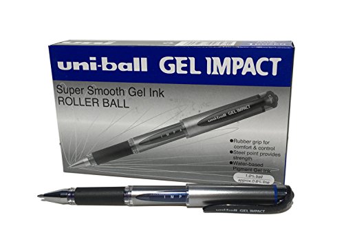 Uni-Ball UM153S Impact Gel-Tintenroller 1,0 mm Spitze 0,6 mm Strichbreite 12 Stück blau von uni-ball