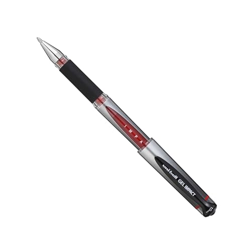 Uni-Ball UM153S Impact Gel-Tintenroller 1,0 mm Spitze 0,6 mm Strichbreite 12 Stück rot von Uni-Ball