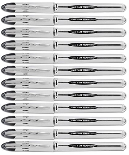 Uni-Ball Vision Elite Stick Roller Ball Pens .08mm, Black Ink, 12 Pens von uni-ball