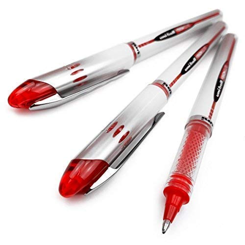 Uni-Ball Vision â€žElite UB-200â€œ Tintenroller mit flüssiger Tinte, 3 Stück rot von Uni-Ball