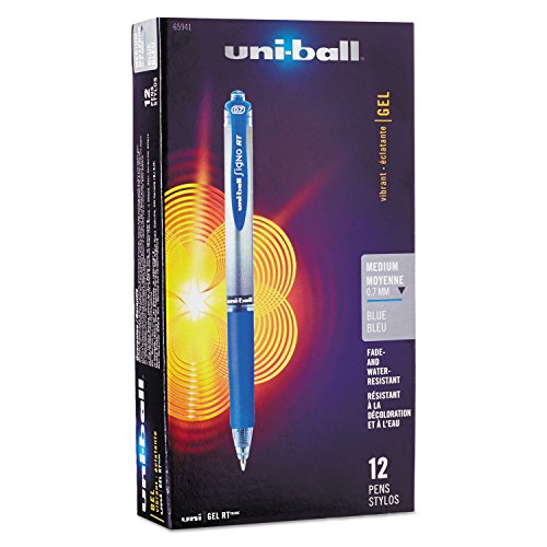 Uni-ball 65941 Signo Gel RT Roller Ball Retractable Gel Pen Blue Ink Medium Dozen von uni-ball
