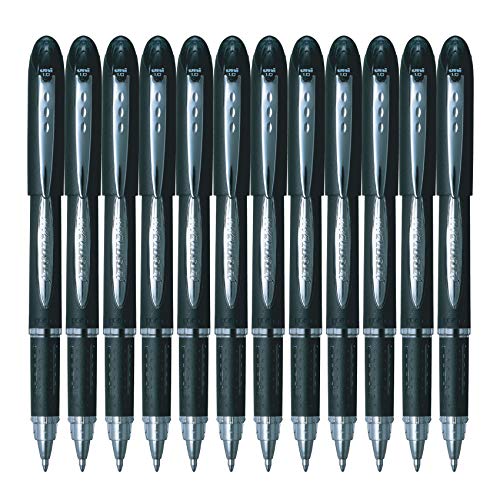 Uni-ball SX210 Jetstream Tintenroller Gummigriffzone 1,0 mm Spitze 0,7 mm Strichbreite 12 Stück schwarz von Uni-Ball