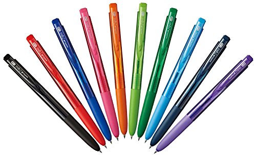 Uni-ball Signo RT1 Retractable Gel Ink Pen, Ultra Micro Point 0.28mm, Rubber Grip, UMN-155-28, 10 Color Value Set with Ecology Sticky Notes von uni-ball