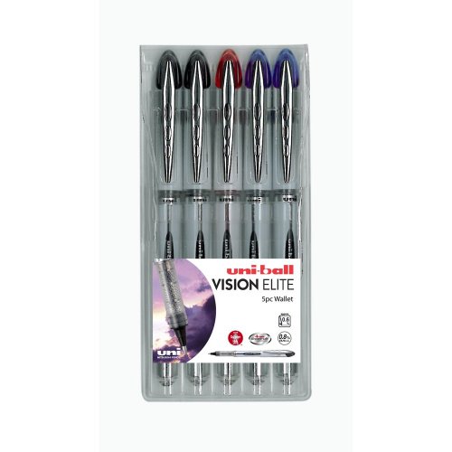 Uni-ball Vision Elite UB-200 Tintenroller 5 Stück farbig sortiert von Uni-Ball