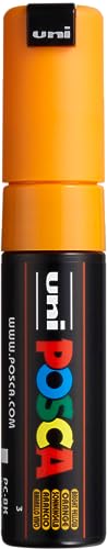 uni-ball 182615 - POSCA Marker mit breiter Keilspitze, dunkelorange von Uni-Ball