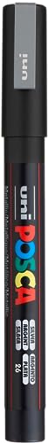 uni-ball 186582 - POSCA Marker mit feiner Rundspitze, silber von uni-ball