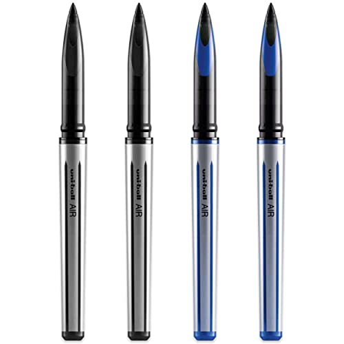 uni-ball AIR UBA-188-L Tintenroller, 0,7 mm, mittelgroß, 2 x schwarz, 2 x blau von Uni-Ball