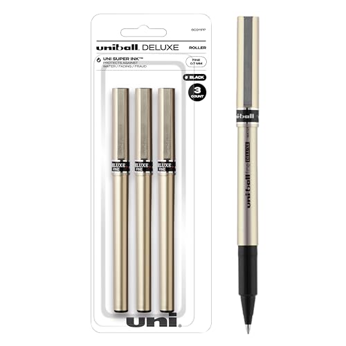 uni-ball Deluxe Rollerball Pens, Fine Point, Black Ink, 3 Count by Uni-ball von uni-ball