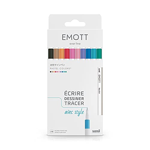 uni-ball Emott Uni Mitsubishi Pencil – 10 Pastellstifte – Schreiben, Zeichnen, Plotten – Spitze 0,4 mm – Violett, Grün, Koralle, Grau, Bonbonrosa, Lachs, Hellrosa, Beige, Hellblau, Himmelblau uni-ball Emott Uni Mitsubishi Pencil – 10 Pastellstifte – Schreiben, Zeichnen, Plotten – Spitze 0,4 mm – Violett, Grün, Koralle, Grau, Bonbonrosa, Lachs, Hellrosa, Beige, Hellblau, Himmelblau von Uni-Ball