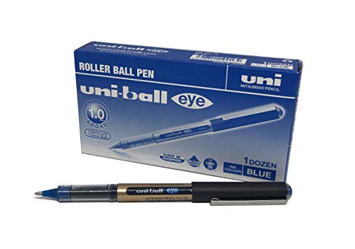 uni-ball Eye Broad UB-150-10 Tintenroller, 1 mm Spitze, blaue Tinte, 12 Stück von uni-ball