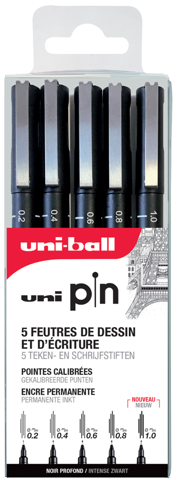uni-ball Fineliner PIN ASP009, 5er Set von uni-ball