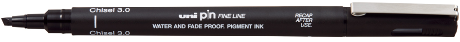 uni-ball Fineliner PIN Chisel 3.0, Keilspitze, schwarz von uni-ball
