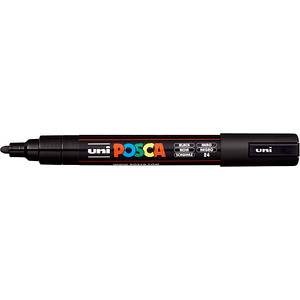 uni-ball POSCA PC-5M Acrylstift schwarz 1,8 - 2,5 mm, 1 St. von uni-ball