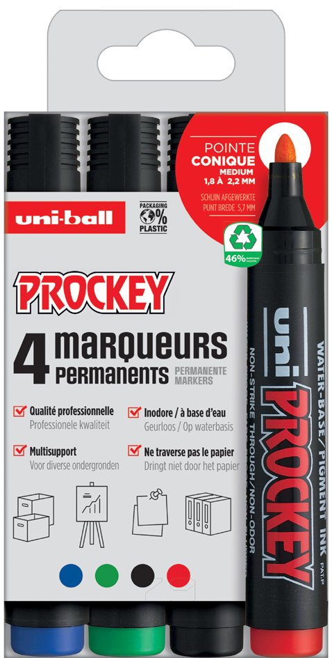 uni-ball Permanent-Marker PROCKEY PM122/4 PF, 4er-Set von uni-ball