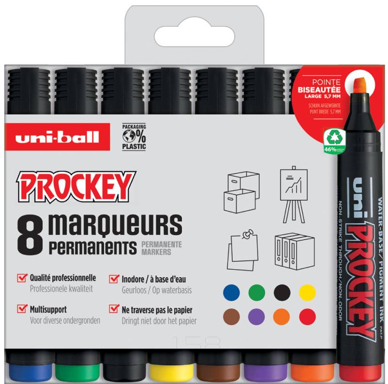 uni-ball Permanent-Marker PROCKEY PM126/8 PF, 8er-Set von uni-ball