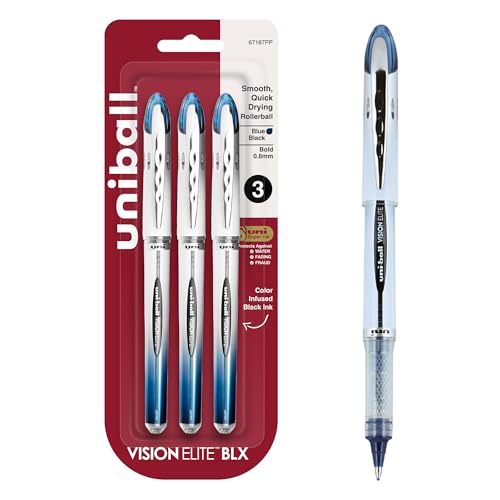 uni-ball Vision Elite BLX Infusion Kugelschreiber Fettschrift 3-Count blau/schwarz von Uni-Ball