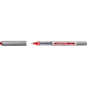 uni-ball eye fine UB-157 Tintenroller silber 0,4 mm, Schreibfarbe: rot, 12 St. von uni-ball