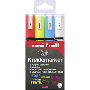 uni-ball uni Chalk PWE-5M Kreidemarker farbsortiert 1,0 - 2,0 mm, 4 St. von uni-ball