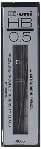 Uni Mechanical Pencil Lead Hi-Uni 0.5 mm, HB, 60 mm x 40 Lead (HU05300HB) by Uni von uni