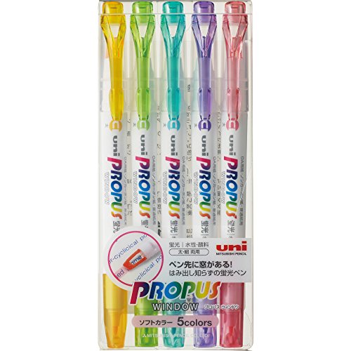 Uni Textmarker für Fenster - 5 Pastellfarben im Set - Wasserbeständig - Highlighter von UniPatch