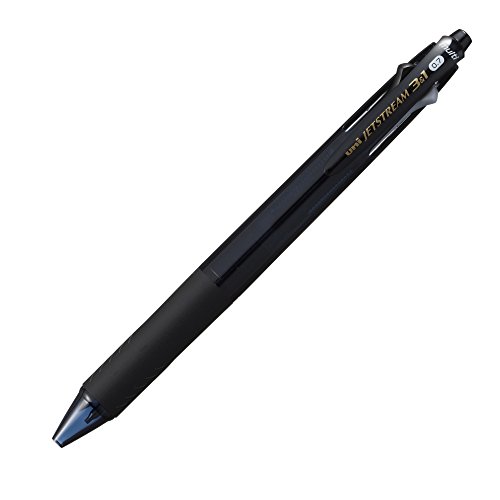 uni Jetstream MSXE460007T24 Multi Pen 0,7 mm Kugelschreiber und 0,5 mm Druckbleistift, schwarzer transparenter Körper von uni
