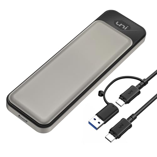 uni M.2 SSD Enclosure 4TB NVMe USB-C Adapter 10Gbps USB 3.2 Gen 2, Aluminium NVMe Gehäuse unterstützt PCIe NVMe M-Key und B+M Key (in Größe 2230/2242/2260/2280)- Gold von uni