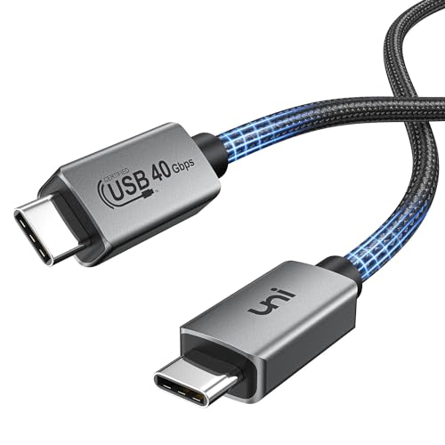uni USB 4 Kabel mit Thunderbolt 4 Kabel 90cm, 240W USB C auf USB C Ladekabel/8K Display/40 Gbps für iPhone 15, Macbook, iPad Pro/Air, iMac, Studio Dispaly, SSD, Dock. USB-IF Zertifiziert. von uni