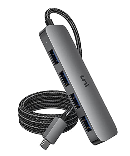 uni USB C 3.0 Hub 4-Port, 1.2M Ultra Slim Data Hub, kompatibel mit MacBook Pro, iPad Pro, MacBook Air, Dell XPS, Surface Book und mehr von uni