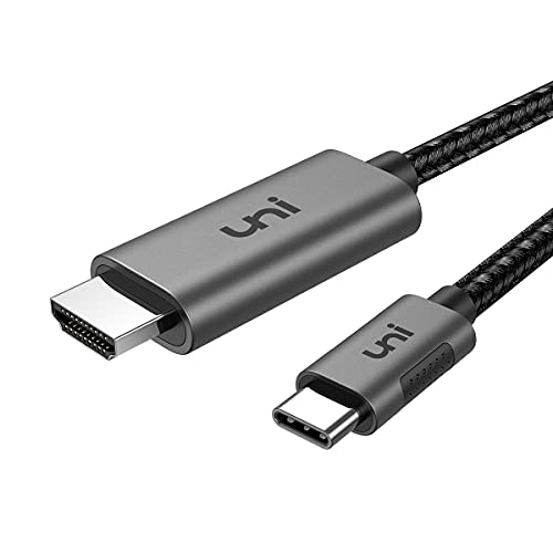 uni USB C auf HDMI Kabel [4K@60Hz],Thunderbolt 3/4 kompatibel, Aluminium+Nylon, Type C zu HDMI für iPhone 15 Pro/Pro Max, MacBook iPad Pro/Air, iMac, Surface Book 2, Samsung S10, Pixelbook usw. -1m von uni