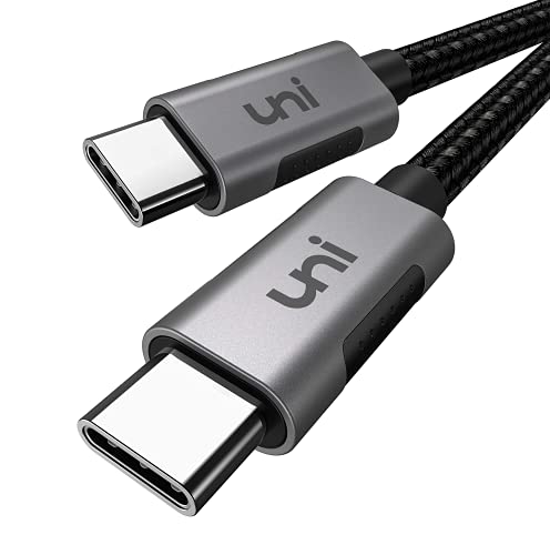 uni USB C zu USB C Kabel 2m, USB C Ladekabel [5A] bis 100W, mit geflochtenem Nylonkabel, für iPhone 15/15 Plus/15 Pro, MacBook Pro, iPad Pro, Galaxy S10, Pixel 3/3XL, Nexus 6P, Switch usw. von uni