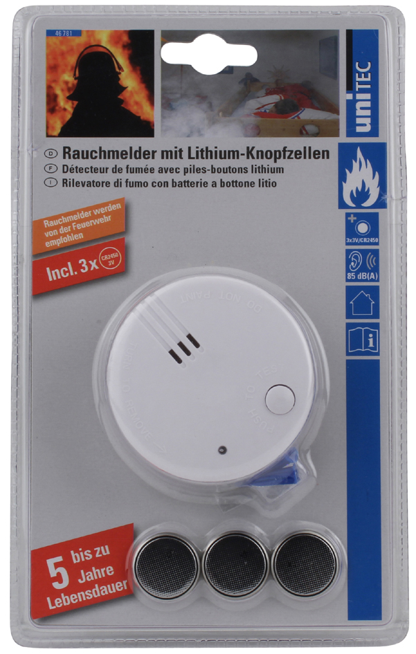 uniTEC Rauchmelder CE Mini, weiß, Alarmsignal: ca. 85 dB von uniTEC Elektro