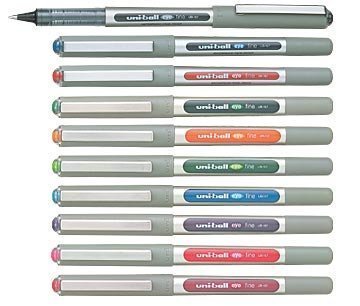10 COLOURS Pen uni-ball Eye Fine, 0.4 mm Medium, UB-157 UB157 Set alle 10 Farben Sortiment sortiert, Tintenroller Feinschreiber Rollerball Tintenschreiber von uniball