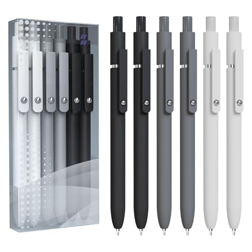 unilarinna Gelstifte, 5/6 Stück 0,5 mm japanische schwarze Tinte, feine Spitze, glatte Schreibstifte, High-End-Serie Stifte für Tagebuch, Notizen, niedliche Büro, Schule(Morandi) (6PC) von unilarinna